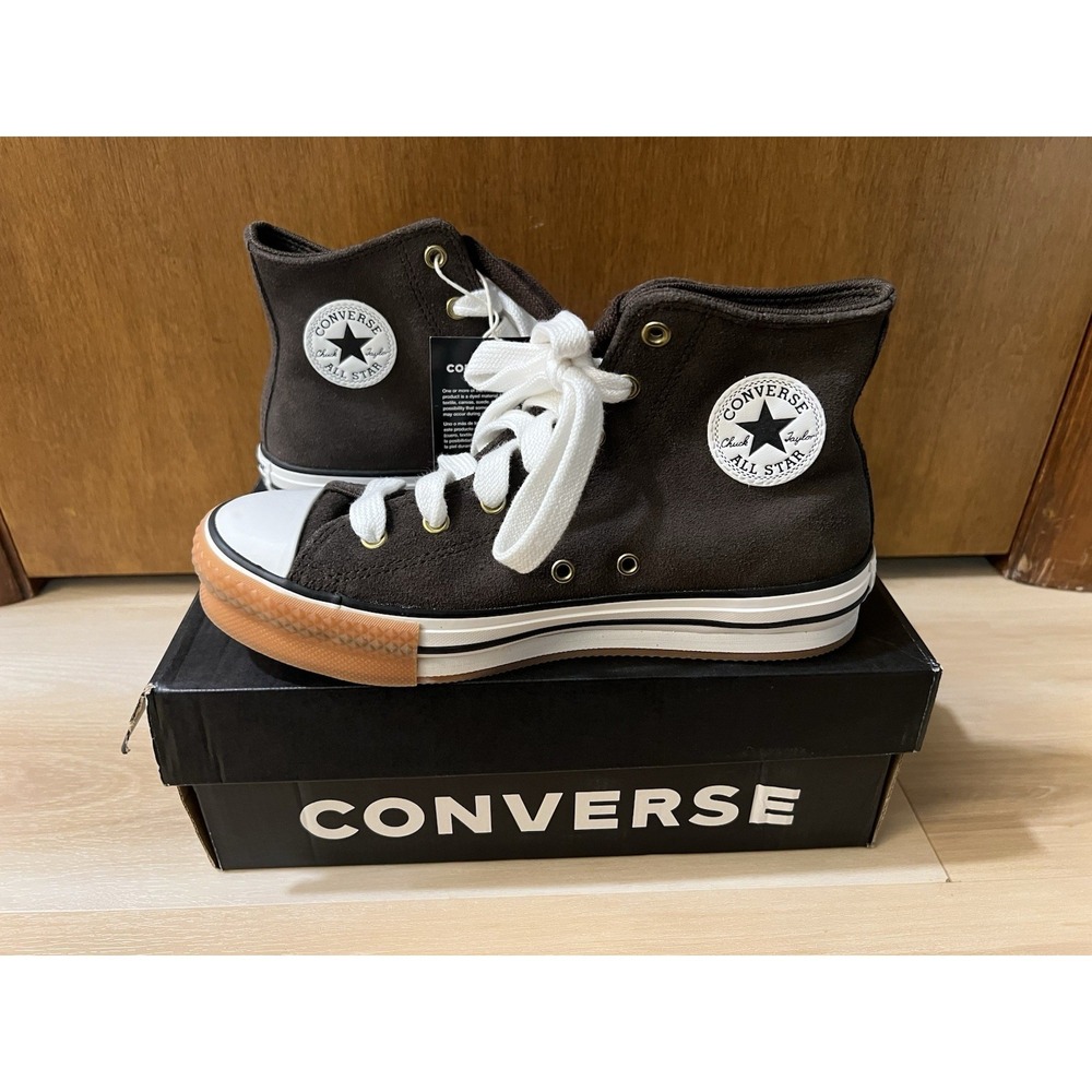 Converse CTAS Eva Lift Hi Kids Youth Size 6 New In Box Fresh Brew Brown Suede